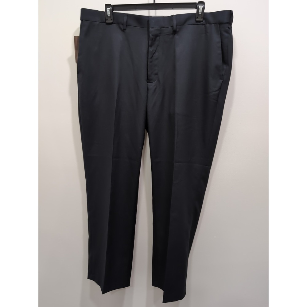 NWT Haggar Dress Pants No Iron Permanent Crease Black Size 42/30